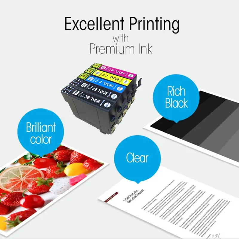 Cartucho de tinta Compatible con Epson T603, 603, T603XL, 603XL, XP-2100, XP-2105, XP-3100, XP-3105, XP-4100, XP-4105