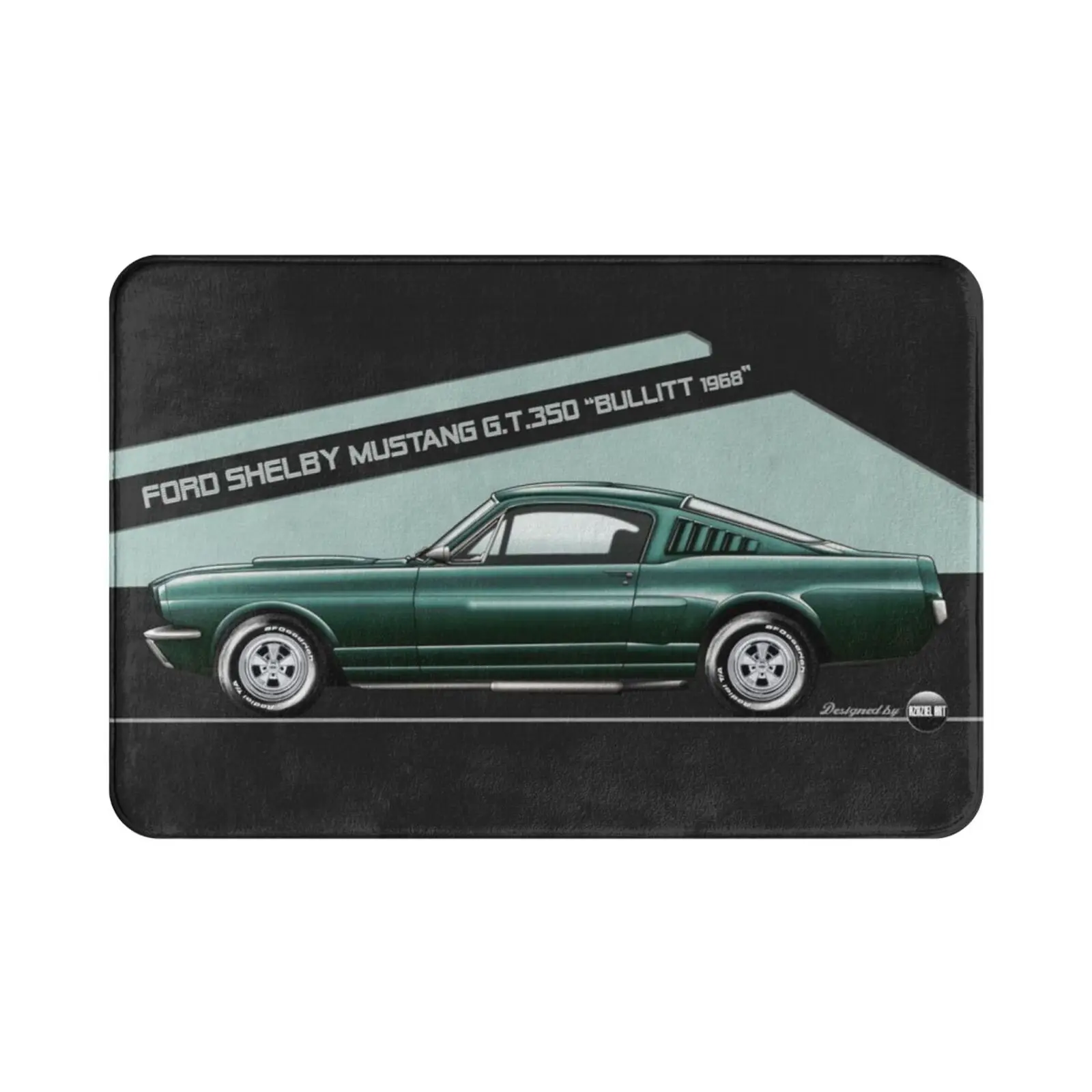 Gt350 Steve Mc Queen Bullitt-Ivy Green Carpet Mat Rug Cushion Soft Non-Slip Azaziel Car Cars Bullitt Car Drawing Auto