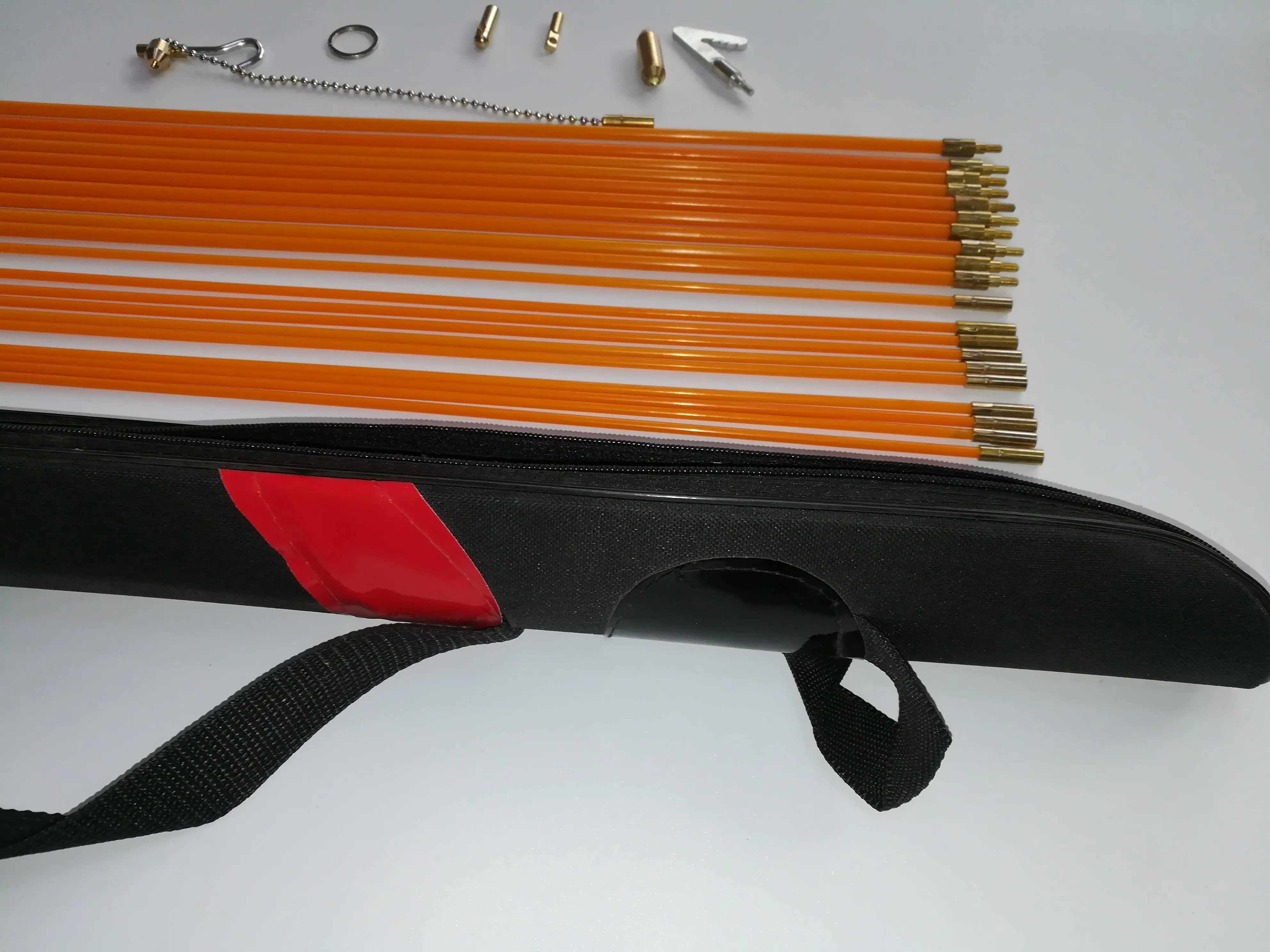 Cable Access Kits 20x100cm 20PCS rods with hook,rings,LED light,magnet,chain cable puller push pull rod sanke rod wire puller