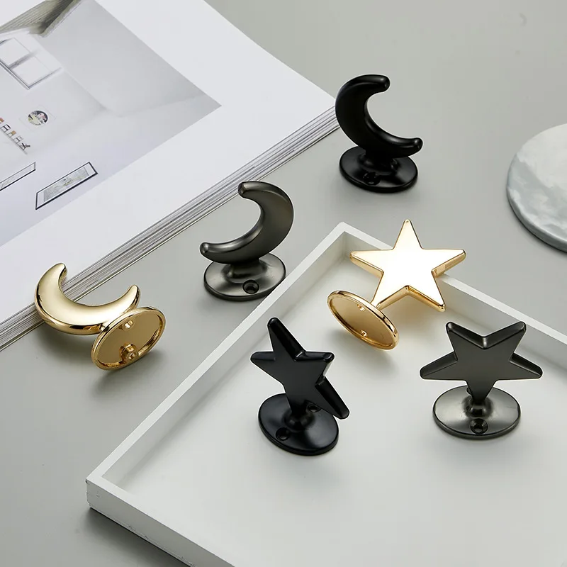 Creative Luxury Modern Minimalist Drawer Cabinet Door Handle Stars Moon  Handle  Cabinet Knobs Kitchen Door Handles and Knobs