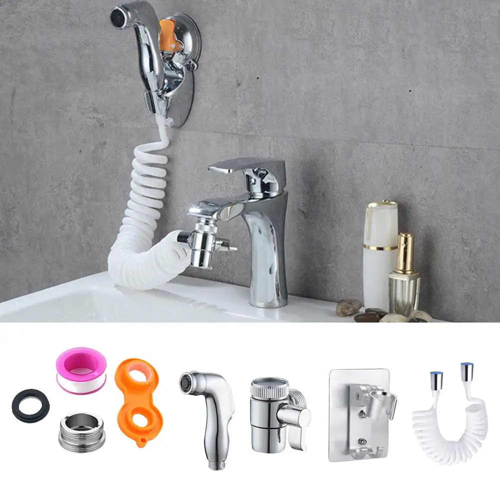 Bathroom Sink Basin Faucet External Shower Head Sprayer Set For Hair Washing Water Saving Flexible Handheld Tap Extension Kit