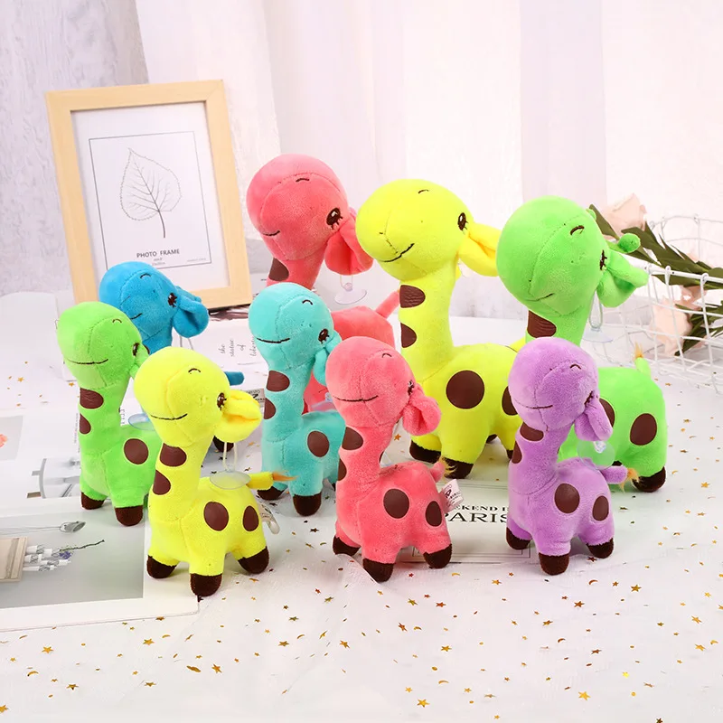 lovely 18/25cm plush giraffe Sika deer With suction cup animal doll cute good quality soft wall decoration christmase gift kid