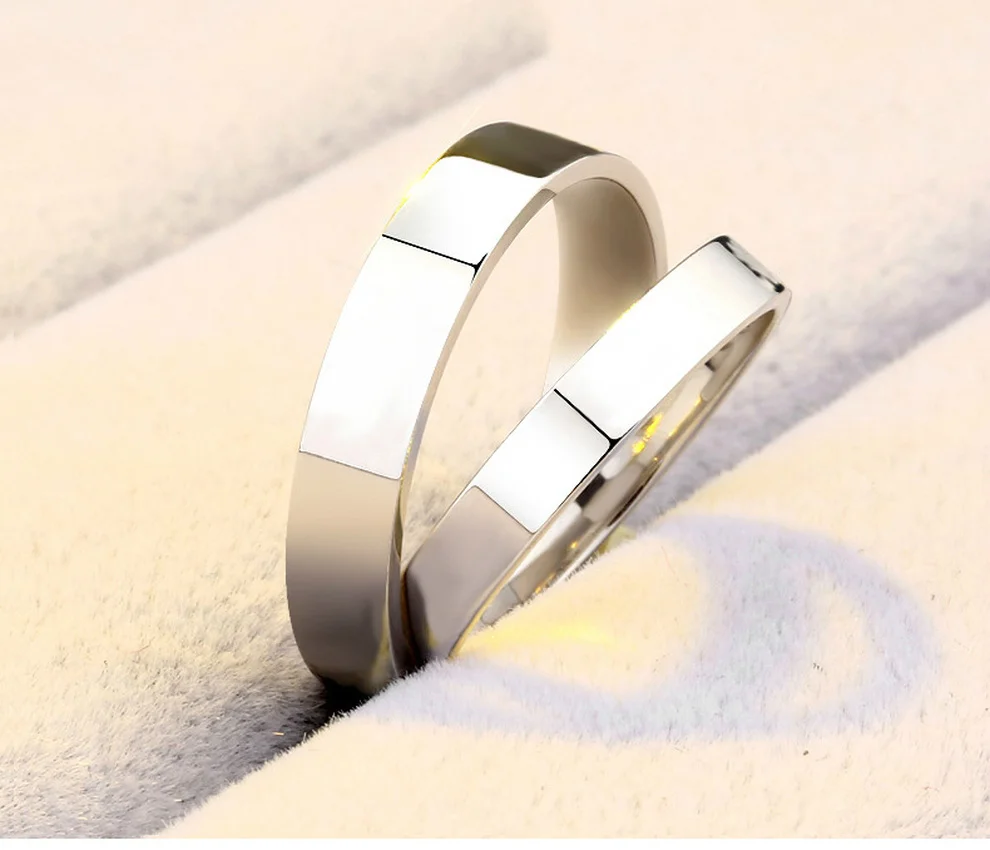 European and American Stainless Steel Smooth Face Open Couple Ring Simple Fashion Pair Ring Jewelry for Men and Women