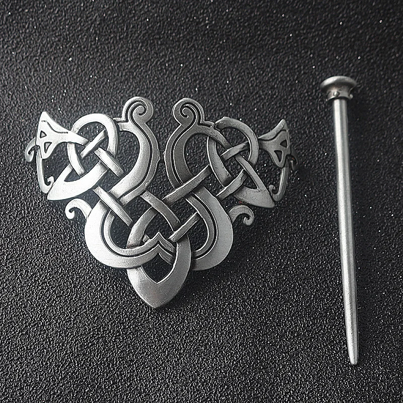 Vintage Norse Viking Amulet Hair Hairpin Nordic Mythology Runes Dragon Knot  Hair Holder Jewelry Accessories