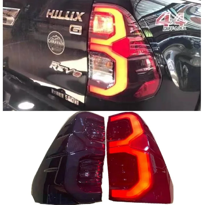 

Auto Led Rear Lights Tail lamps Turn Signal Brake revser Light Fit For Toyota Hilux Revo 2021 2015-2021 Pickup Car Lights