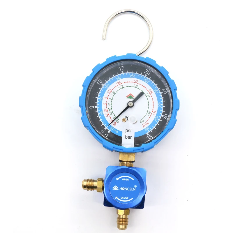 

HS-468AL Low Pressure 1-Way Manifold Gauge For R410a R32 Refrigeration Air Conditioning Liquid Meter Snow Table Refrigerant