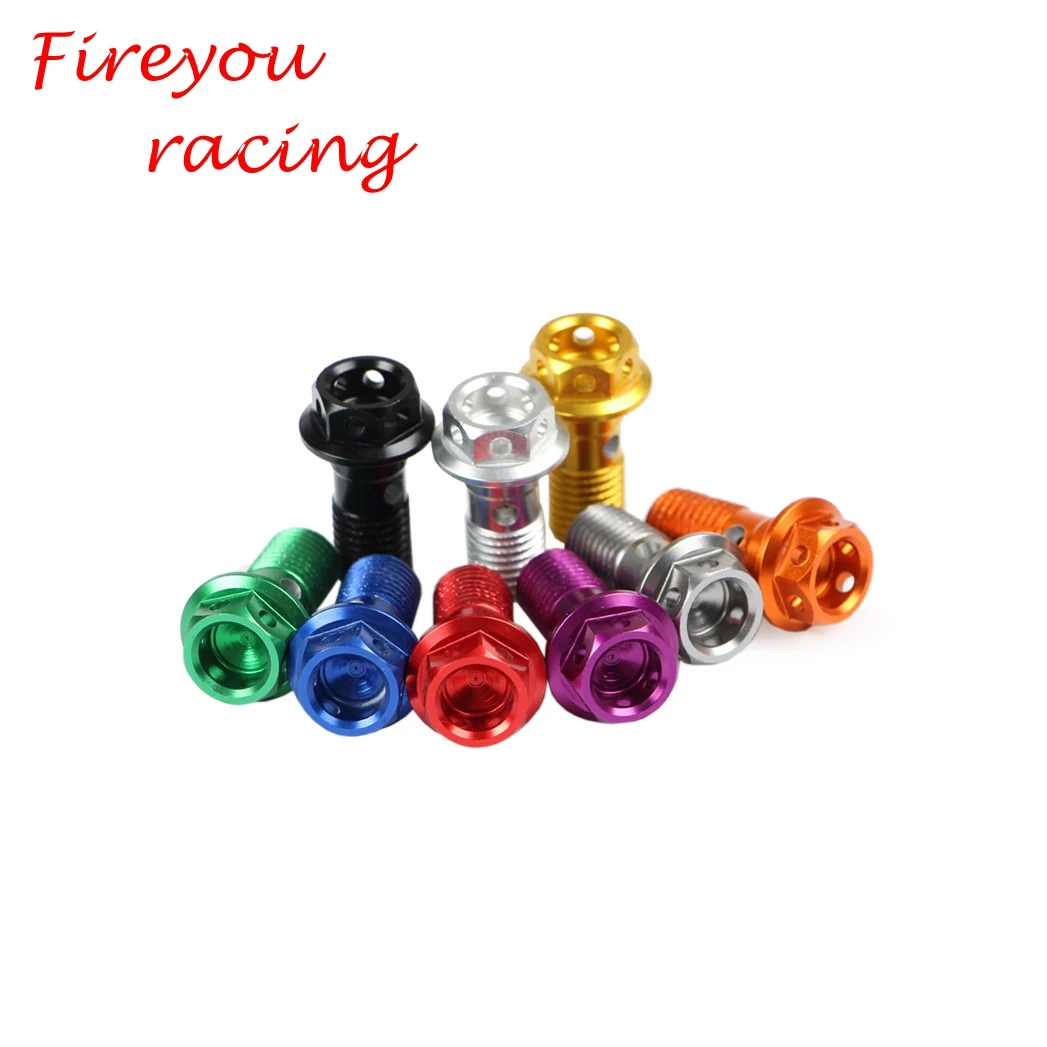 Universal M10X1.25/1.0mm Banjo screws for Motorcycle Brake tubing brake caliper Colorful Motorcycle Oil Nozzle screws Oil screws