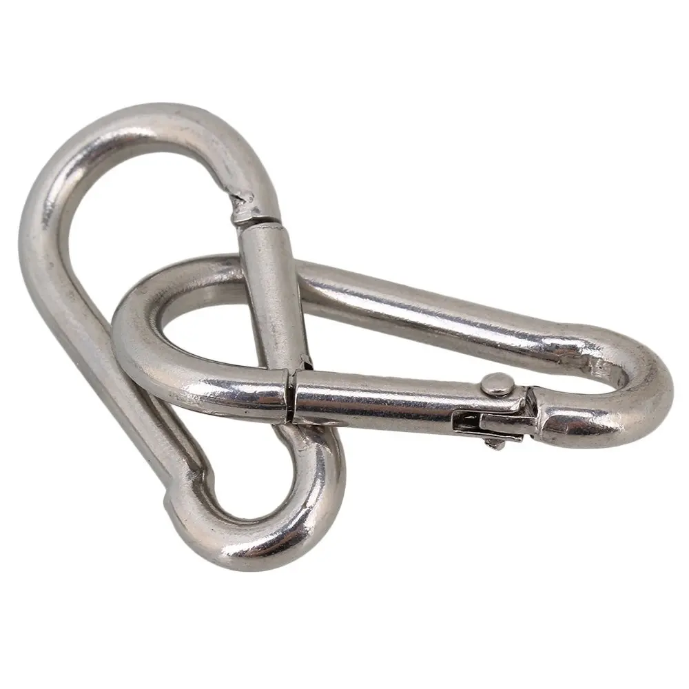 5/10/25pcs 304 Stainless Steel M4 M5 M6 safety  Standard spring  mountaineering clasp Snap Carabiner Quick Link Lock Ring Hook