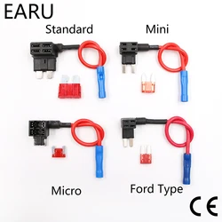 Adaptador do suporte do fusível para o carro, micro mini padrão Ford ATM APM lâmina, auto lâmina, adicionar-um-circuito TAP, 10A, 12V