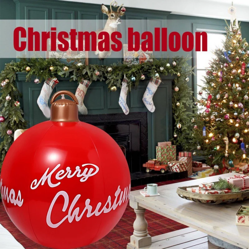 Party Festival Decoration Outdoor Ornaments Decorative Ball 23.6 Inch/60cm Christmas Inflatables Ball  Decor for Holiday