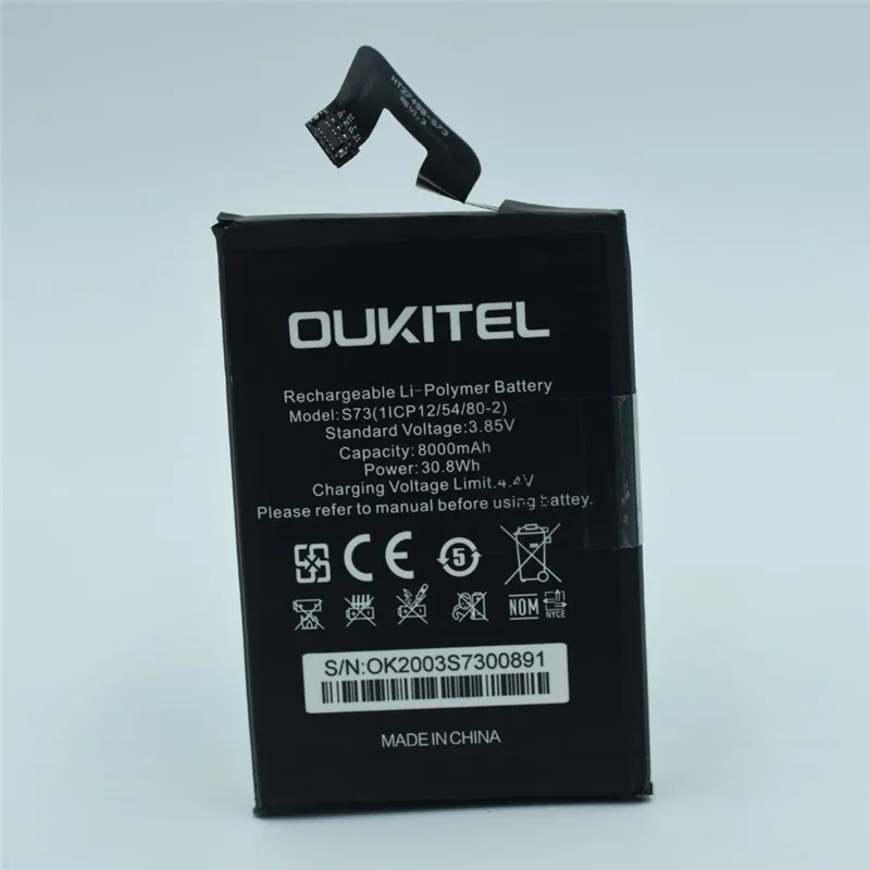 In Stock 2023 production date for OUKITEL WP5 battery 8000mAh Long standby time High capacity for OUKITEL S73 battery