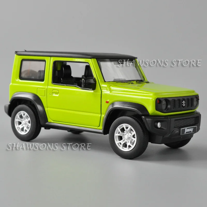 1:26 odlewany Metal Model samochody zabawkowe Suzuki Jimny miniaturowa replika SUV Pull Back z dźwiękiem i światła czerwona zieleń