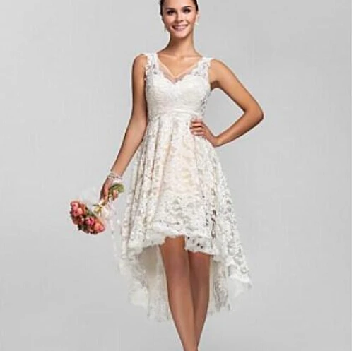 

Lace High Low Summer Cheap Greek A Line vestido de noiva vintage Custom vestido de noiva bridal gown 2025 bridesmaid dresses