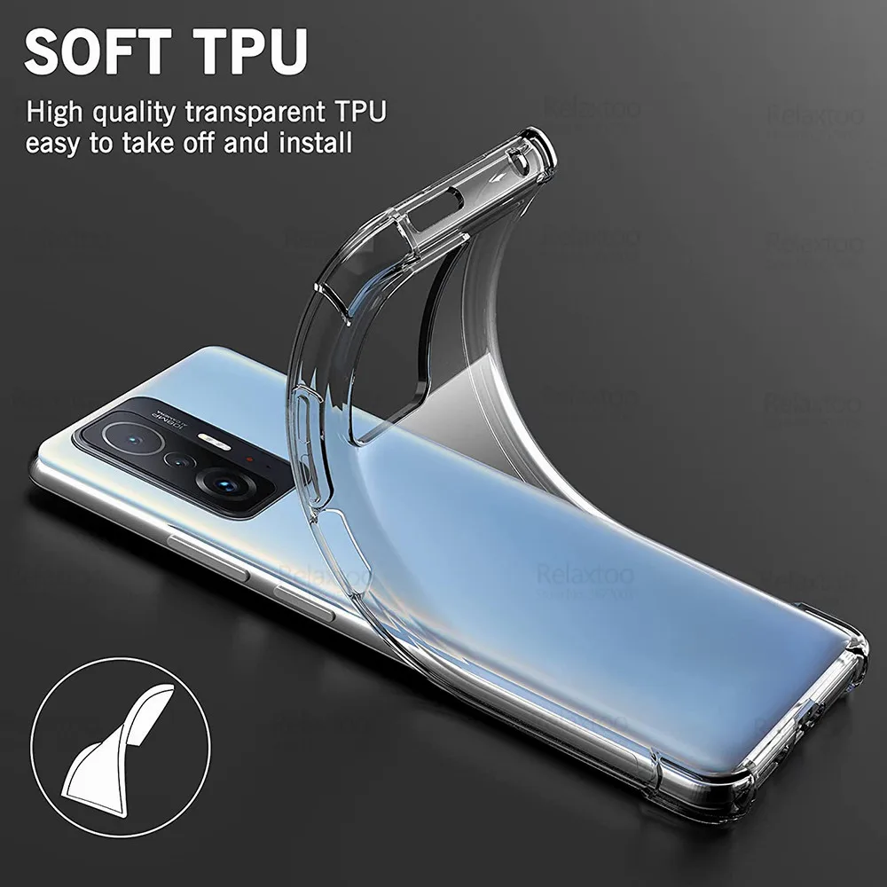 11T Pro Case Soft Silicone Protect Clear Cover For Xiaomi Mi 11 T Xiomi Xaomi Mi11T T11 11TPro 5G Bumper Anti-Fall Phone Fundas