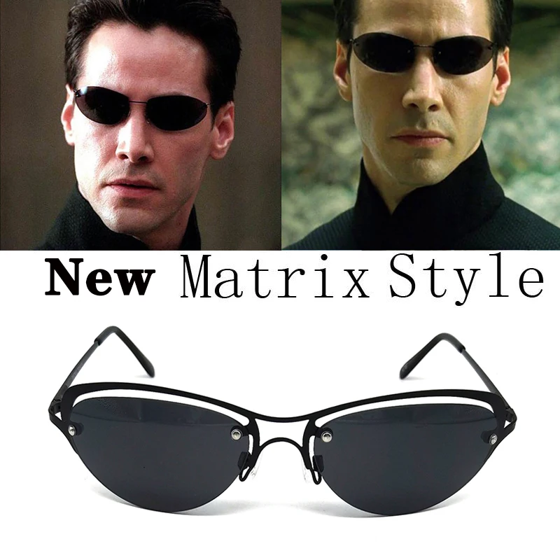 2021 Fashion Cool The Matrix Neo Style Polarized Sunglasses Ultralight Rimless Men Driving Brand Design Sun Glasses Ocul