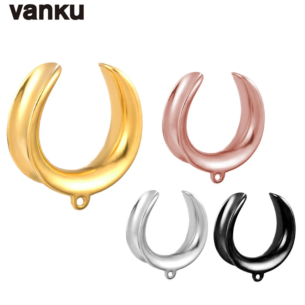 Vanku 2 Stuks Eenvoudige 316Lstainless Staal Oor Piercing Brancard Plug Mode Tunnels Voor Bungelt Diy Oor Meters Zadel Tunnels