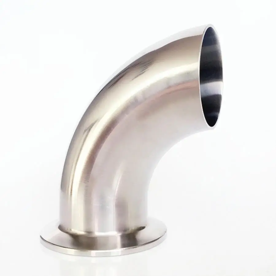 

45mm 1-3/4" Pipe OD Butt Weld x 2" Tri Clamp SUS 316L Stainless Steel 90 Degree Elbow Sanitary Pipe Fitting Home Brew Beer Wine