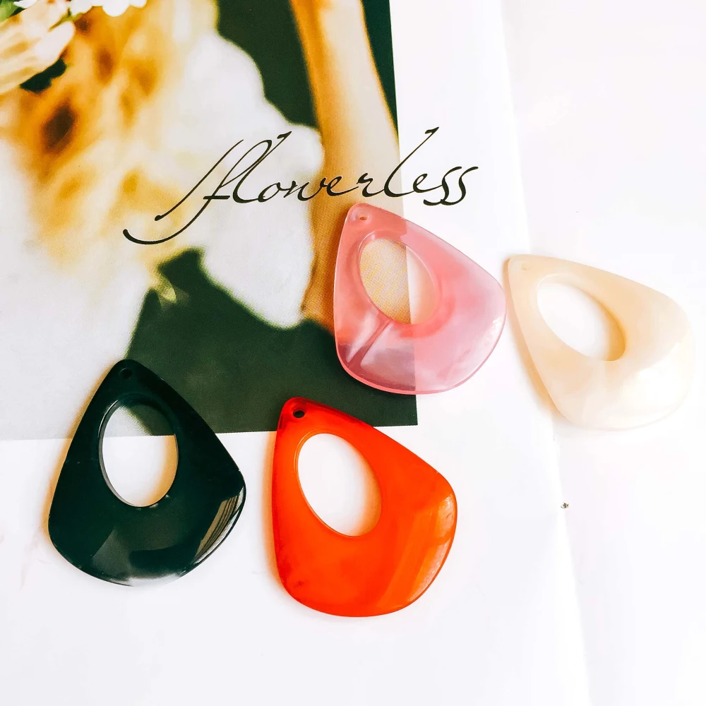 ZEROUP Acrylic Plastic multicolor Eardrop Triangle Shape Earring Accessories Pendant Necklace Charms Diy Handmade Material 10pcs