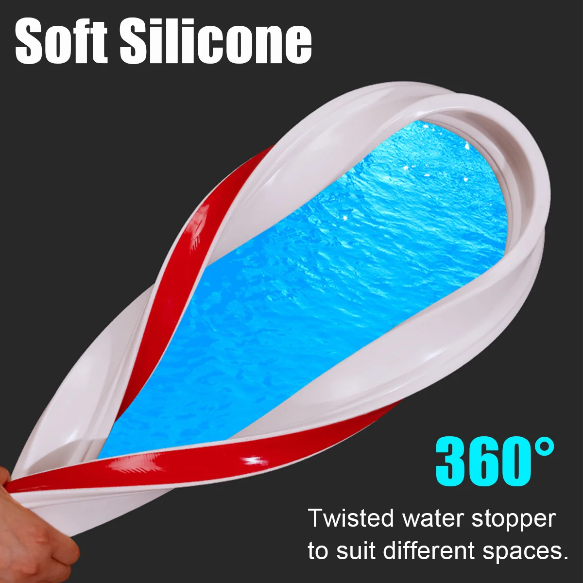 200cm Silicone Bathroom Water Stopper Blocker Shower Dam Non-slip Dry And Wet Separation Flood Barrier Door Bottom Sealing Strip