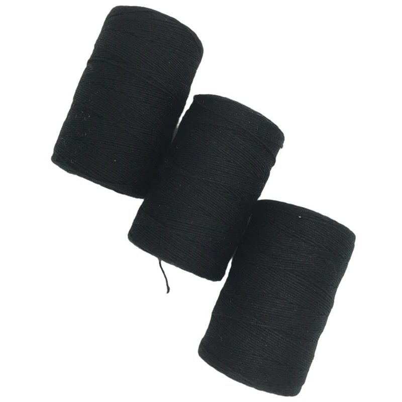 12 rollen ZWART Haar Weefdraad Katoen Naaigaren 1000 yards 12 rollen een doos cadeau 1 st 6,5 cm C gebogen naald - afbeelding 1