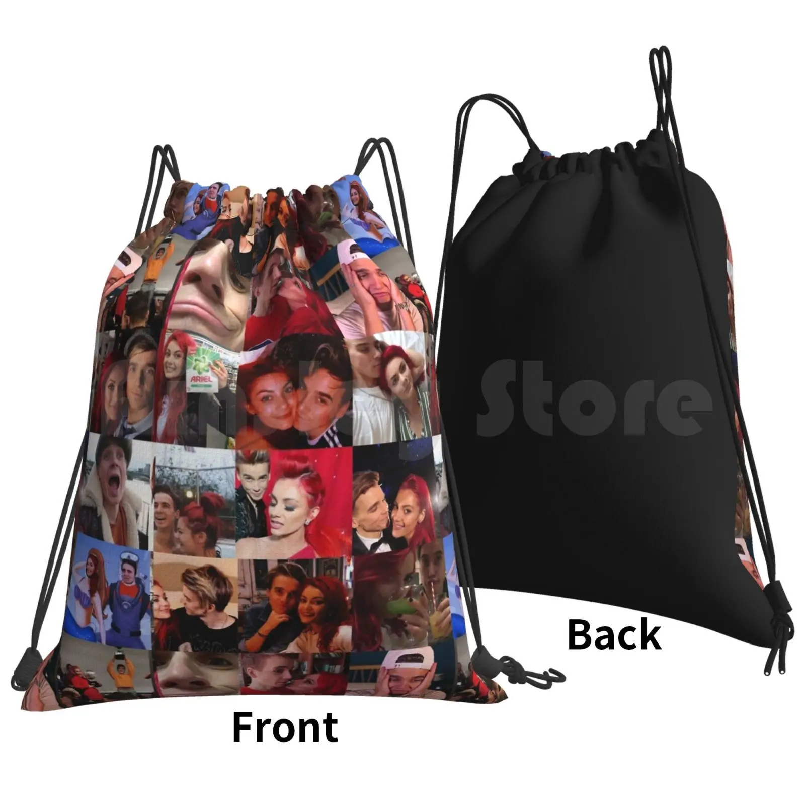 Joe Sugg And Dianne Buswell Collage Backpack Drawstring Bags Gym Bag Waterproof Joesugg Diannebuswell Joanne