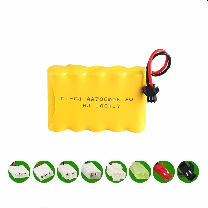 Upgrade 6v 700mah NiCD Battery For Rc Toys Cars Tanks Trucks Robots Guns Boats AA Ni-CD 6v Rechargeable Battery Pack 1-5pcs