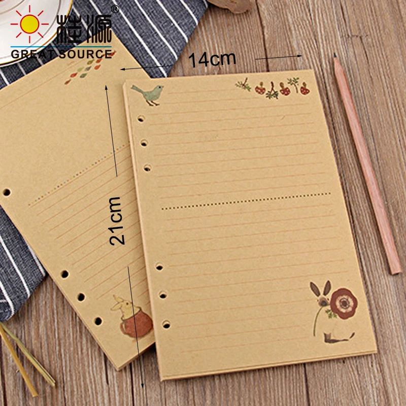 Makeasy A5 Kraft Dot Grid Notebook Kraft Paper Notebook Daily Planner Weekly Month Planner Loose Leaf Refill Paper Blank  (1PC)
