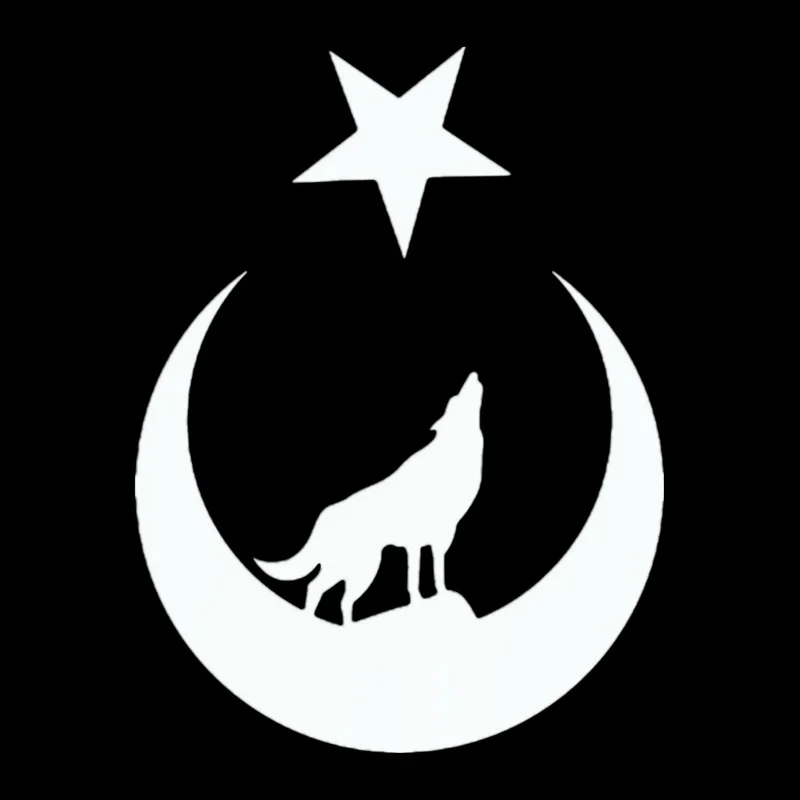 Hot Sell Creative Wolf and Moon Star Great Turk Turkey Turkish Car Sticker Accessories  Decal Vinyl  PVC 17x13cm