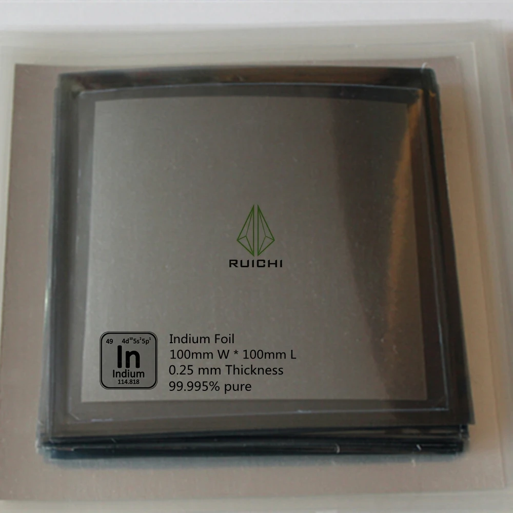 Indium Foil 0.25*100*100mm 99.995% Pure Indium Foil Metal Sheet