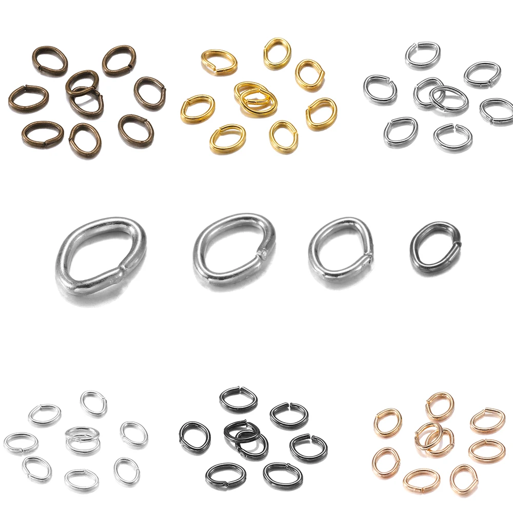 300pcs/lot 7*5mm Oval Split Ring Jump Rings Connector Open Metal Rings Link Loops for Bracelet Necklace Accessories Jewelry DIY