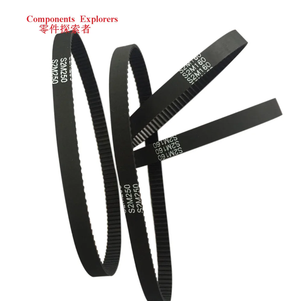 5Pcs S2M Timing Belt 182mm Width 6mm Closed-loop Synchronous Rubber Belts