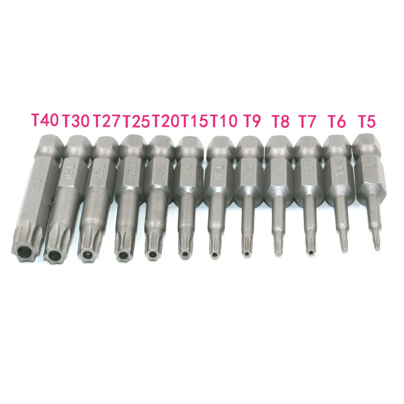 12 Sets of Hollow Perforated Hole In The First Batch Plum Billet Die Chrome Vanadium Steel 1/4 Hexagonal Handle