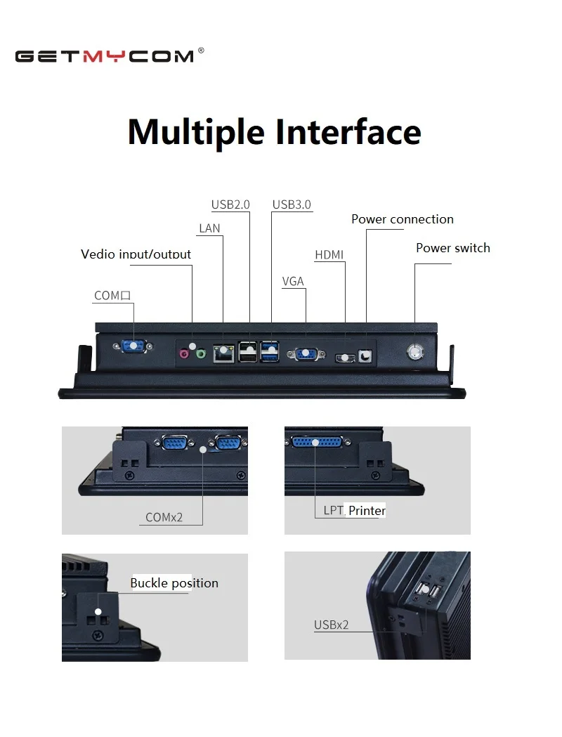 Getmycom 17 inch Industrial control touch screen integrated machine fully enclosed dustproof tablet computer embedded GetmE 17