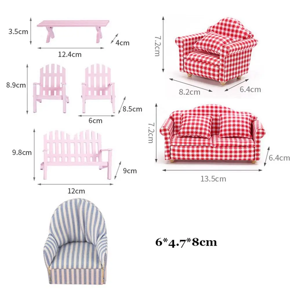 1:12 Cute Doll Chair Stool Miniature Sofa Dollhouse Miniatures Accessories Simulation Furniture Model Toys Kids Pretend Play Toy