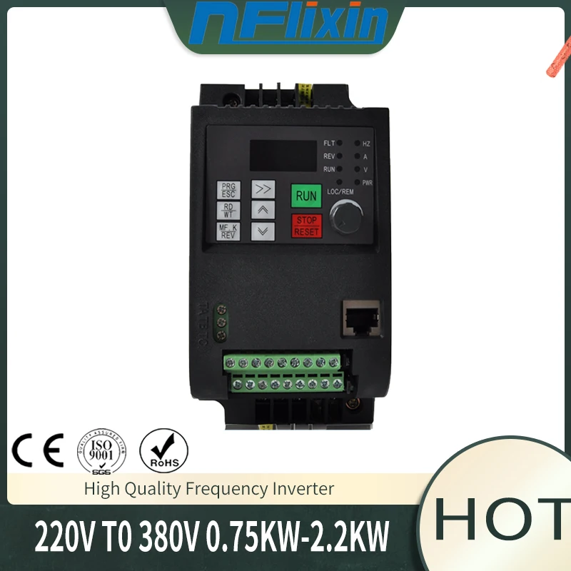 

750W / 1500W / 2200W 220V AC to 3-phase 380V Variable Frequency Drive VFD Inverter for 3.0KW spindle 2200W vfd for cnc driver