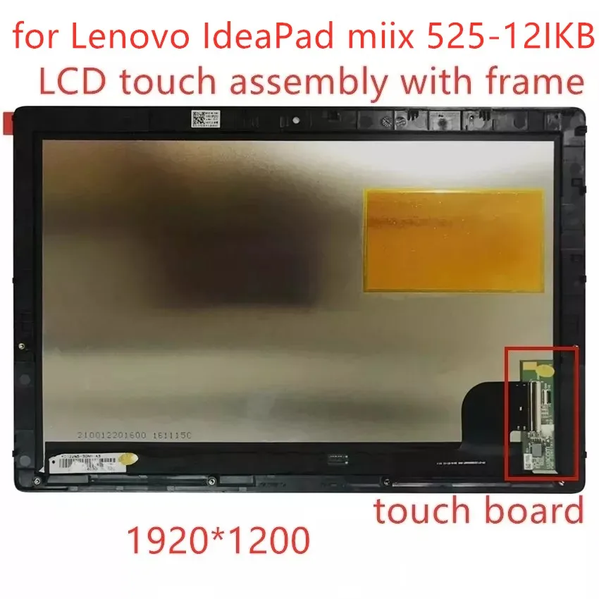 

12''LED LCD Screen display touch digitizer assembly For Lenovo MIIX 525-12IKB MIIX 525 LCD Touch assembly replacement