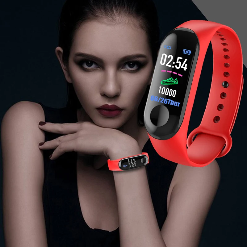 Fitness M3 kolorowy ekran inteligentna bransoletka sportowa aktywność Running Tracker tętno dla dzieci zegarki damskie męskie dla IOS Android M4