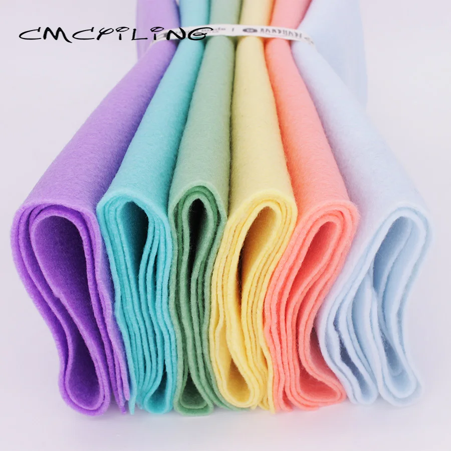 CMCYILING Thick Patchwork Soft Felt Fabric For Needlework DIY Sewing Dolls Crafts Toys,Polyester Cloth,Non-Woven 6 Pcs/Set