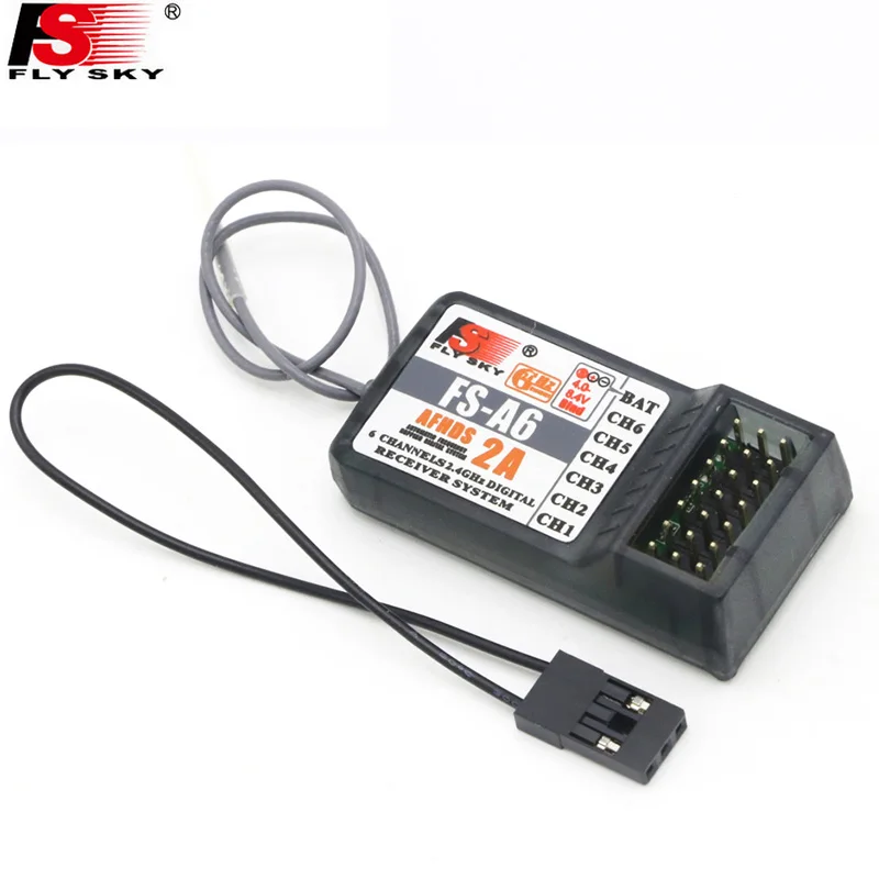 Flysky FS A6 4.0-6.5V 2.4G 6CH AFHDS 2A GFSK Receiver Compatible With GT2E GT5 I6 I6X I6S I10 For RC Airplane Glider Model