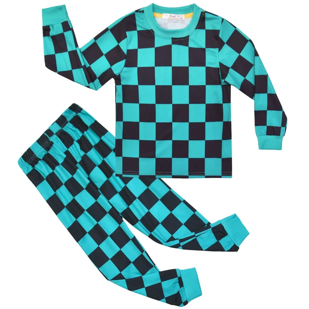 Kids Demon Slayer Sleepwear Pyjamas Children Christmas Pajamas Tracksuit Home Wear for Boys Girls Long Sleeve Tops Clothes Sets