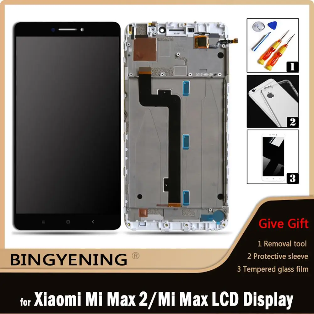 For Xiaomi Mi Max 2 LCD Display Screen Touch Digitizer Assembly For 6.44 inch Xiaomi Mi Max 1 Phone With Frame Replace