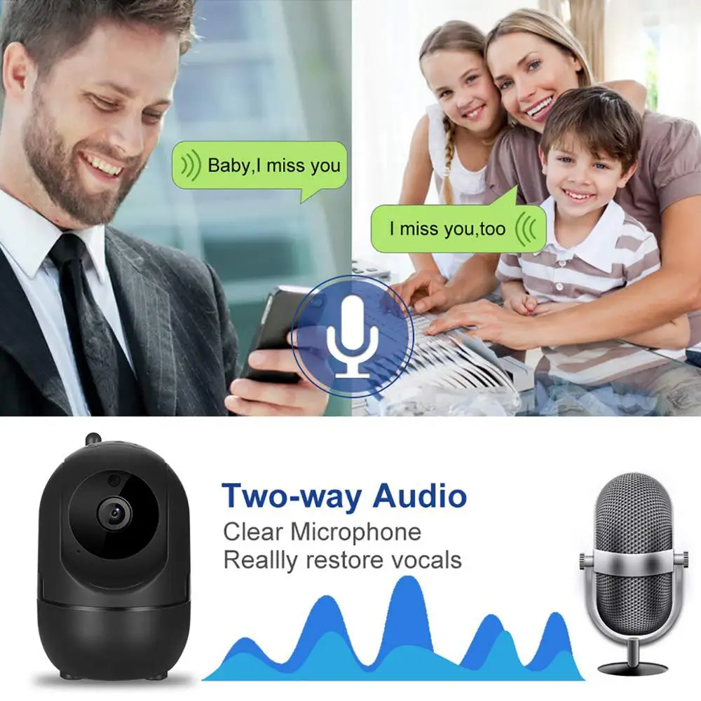 WOWPIC 1080P HD 무선 IP 카메라, 클라우드 와이파이 카메라, 스마트 자동 추적, 인간 가정 보안 감시, CCTV 네트워크 AI 카메라