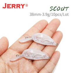 Jerry Scout 10pieces 38mm 3.9g Trout Sea Shore Fishing Lure Blank Body Plastic Unpainted Hard Baits Topwater Crankbaits