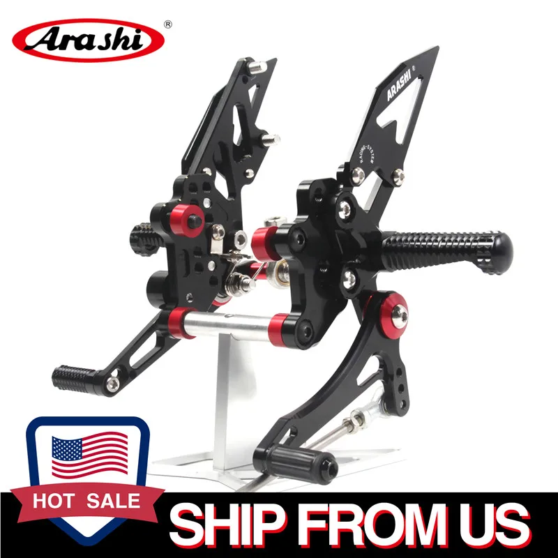 US Stock CNC Adjustable Footrest Rearset Foot Peg Pedal For KAWASAKI NINJA 300 EX300B ABS 2013 2014 2015 2016 2017 Accessories