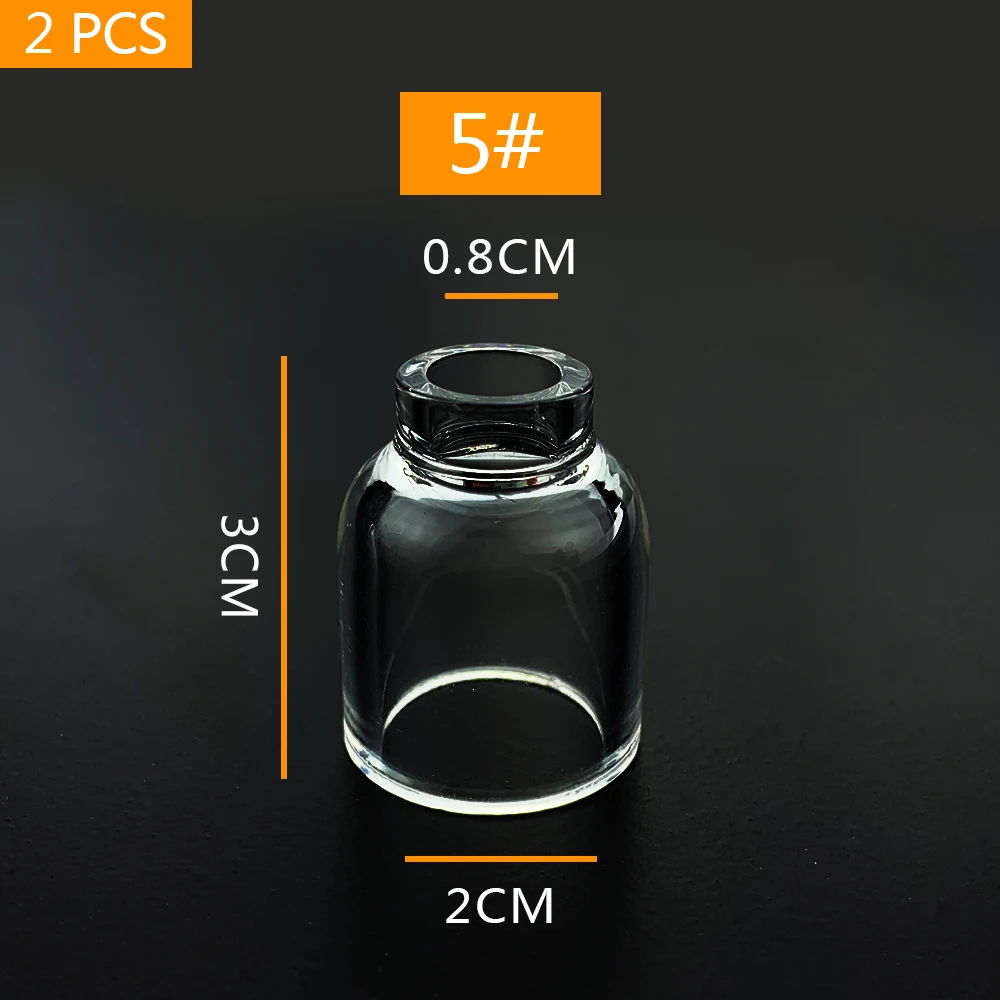 2/5 Pcs Tig Lastoorts Stubby Gas Lens #5 Glas Set Voor WP-9/17/18/20/26 is Gemakkelijk Te Monteren En Gebruik Quartz Glas Cover