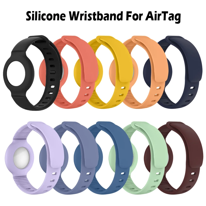 Untuk Apple Airtag Pelacak Pencari Lokasi Gelang Antihilang Silikon Casing Pelindung Penutup Desain dengan Gesper Gelang untuk Airtag