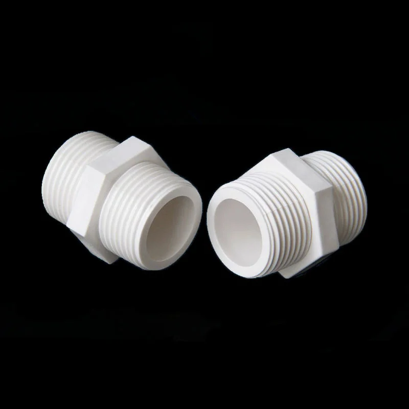 PVC Thread Water Pipe Joint Male Thread PVC Straight Connectors Home Garden Irrigation PVC Pipe Fittings White PVC Joints 1 Pcs