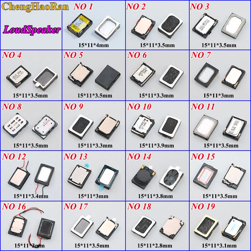 ChengHaoRan 1511 1115 telefon MP3 głośnik Tin folia głośnik prostokąt Tablet 15*11*3.5MM dla Sony/Huawei/Xiaomi dla Samsung