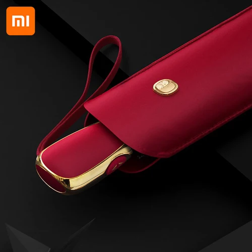 Xiaomi-Paraguas automático plano para mujer, sombrilla de viaje ultraligera, antiuv, portátil, plegable, 6 varillas