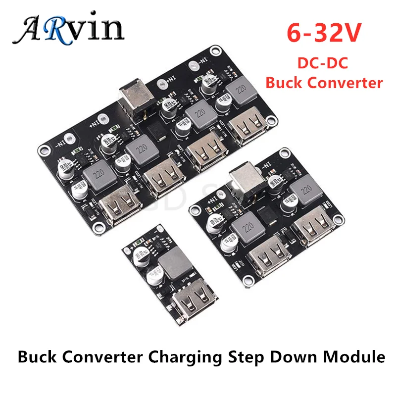 USB QC3.0 QC2.0 DC-DC Buck Converter Charging Step Down Module 6-32V 9V 12V 24V to Fast Quick Charger Circuit Board 3V 5V 12V